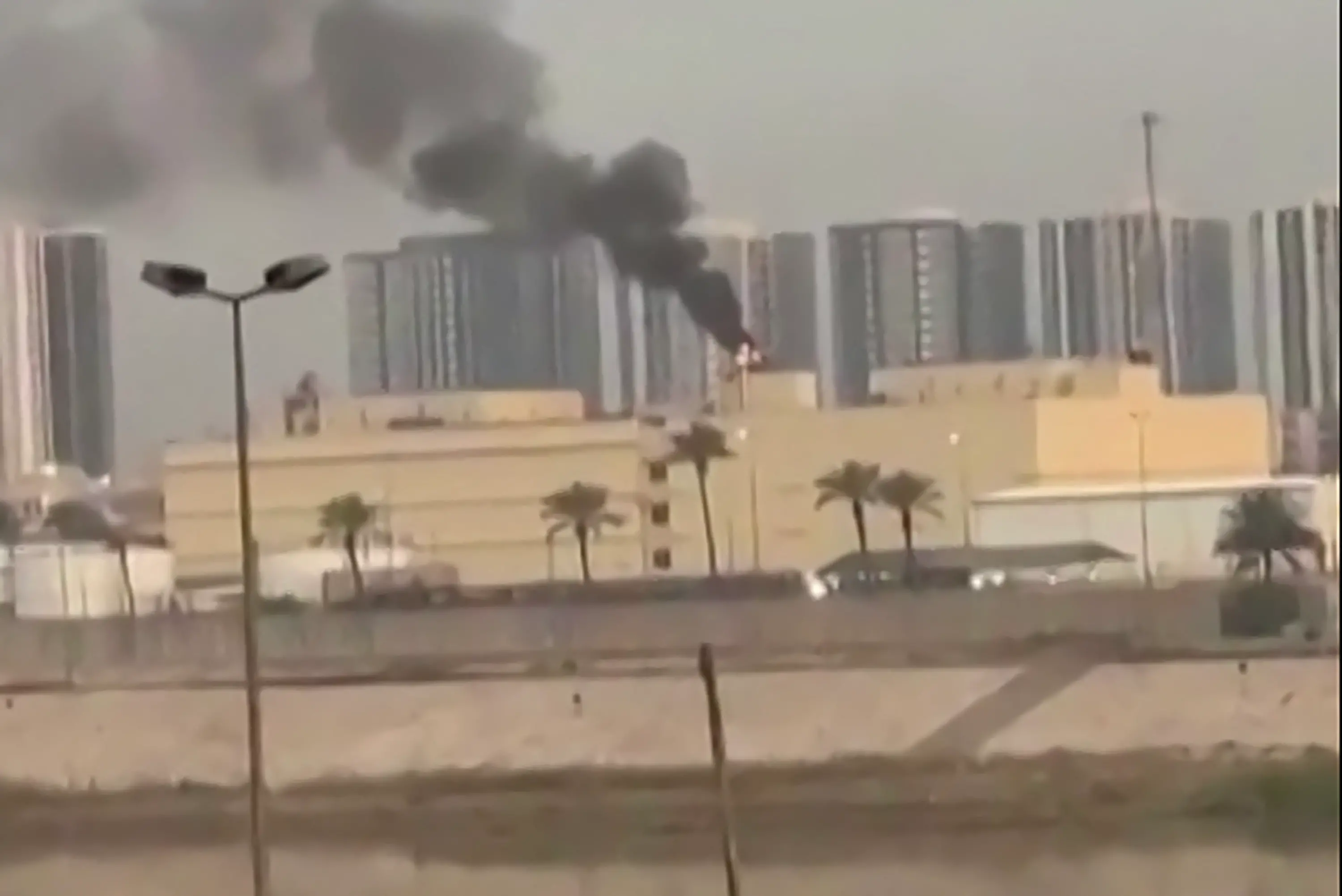 Smoke billowing from the US embassy in Baghdad | Photo: AFP