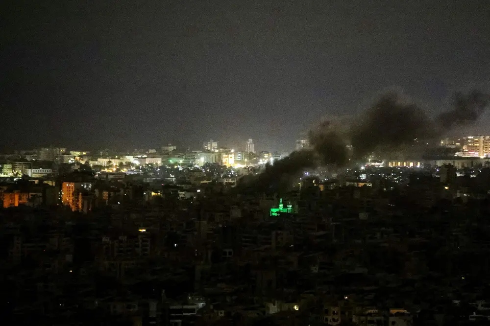 Smoke rises from the site of an Israeli airstrike in Beirut | AFP