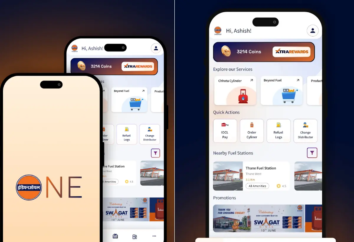 ഇന്ത്യൻ ഓയിൽ വൺ ആപ്പ് ഇന്റർഫെയ്സ് | Photo: Google Playstore