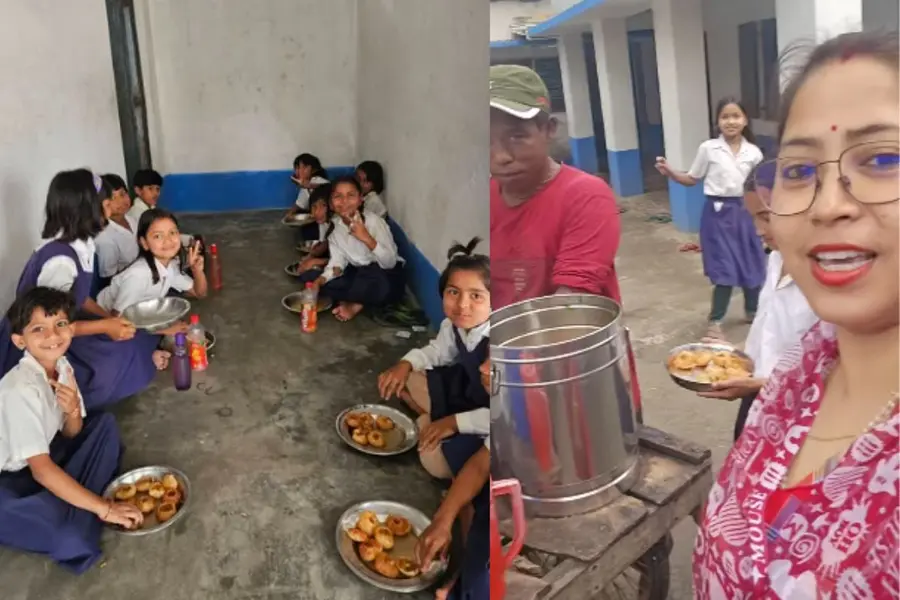 Viral incident at Bhadrakali High School where students were served phuchka instead of standard mid-day meals