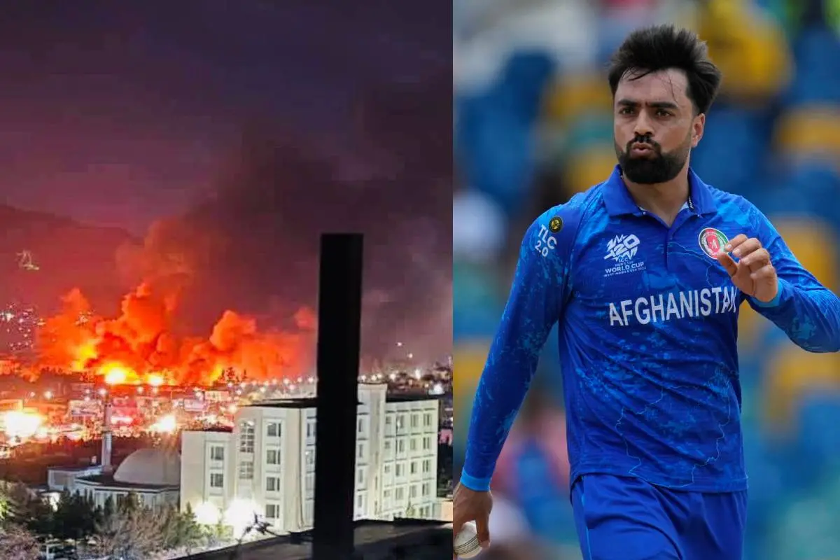 റാഷിദ് ഖാൻ പങ്കുവെച്ച അഫ്ഗാനിസ്ഥാനിലെ ആക്രമണത്തിന്റെ ദൃശ്യം | X.com/@rashidkhan_19, റാഷിദ് ഖാൻ | PTI