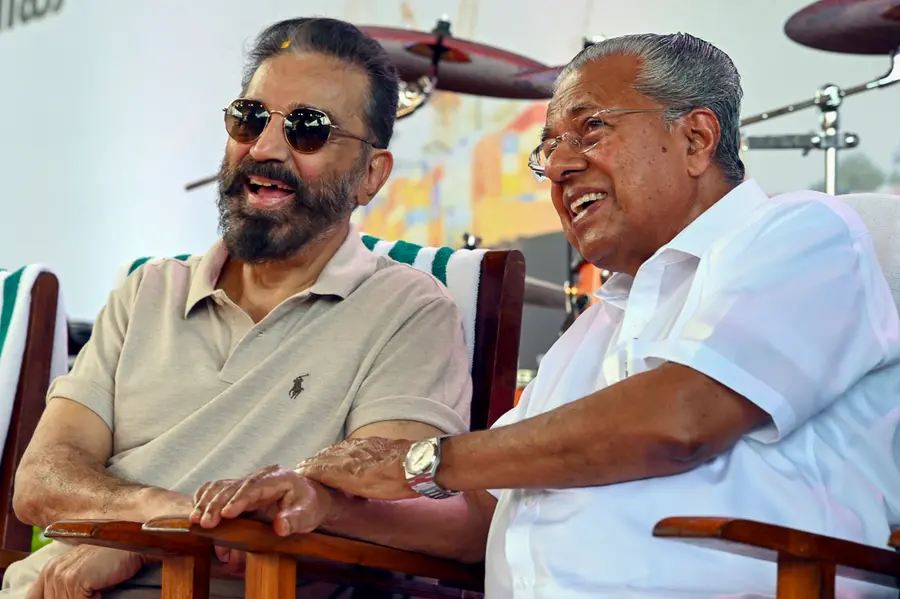 Kamal Haasan and Pinarayi Vijayan