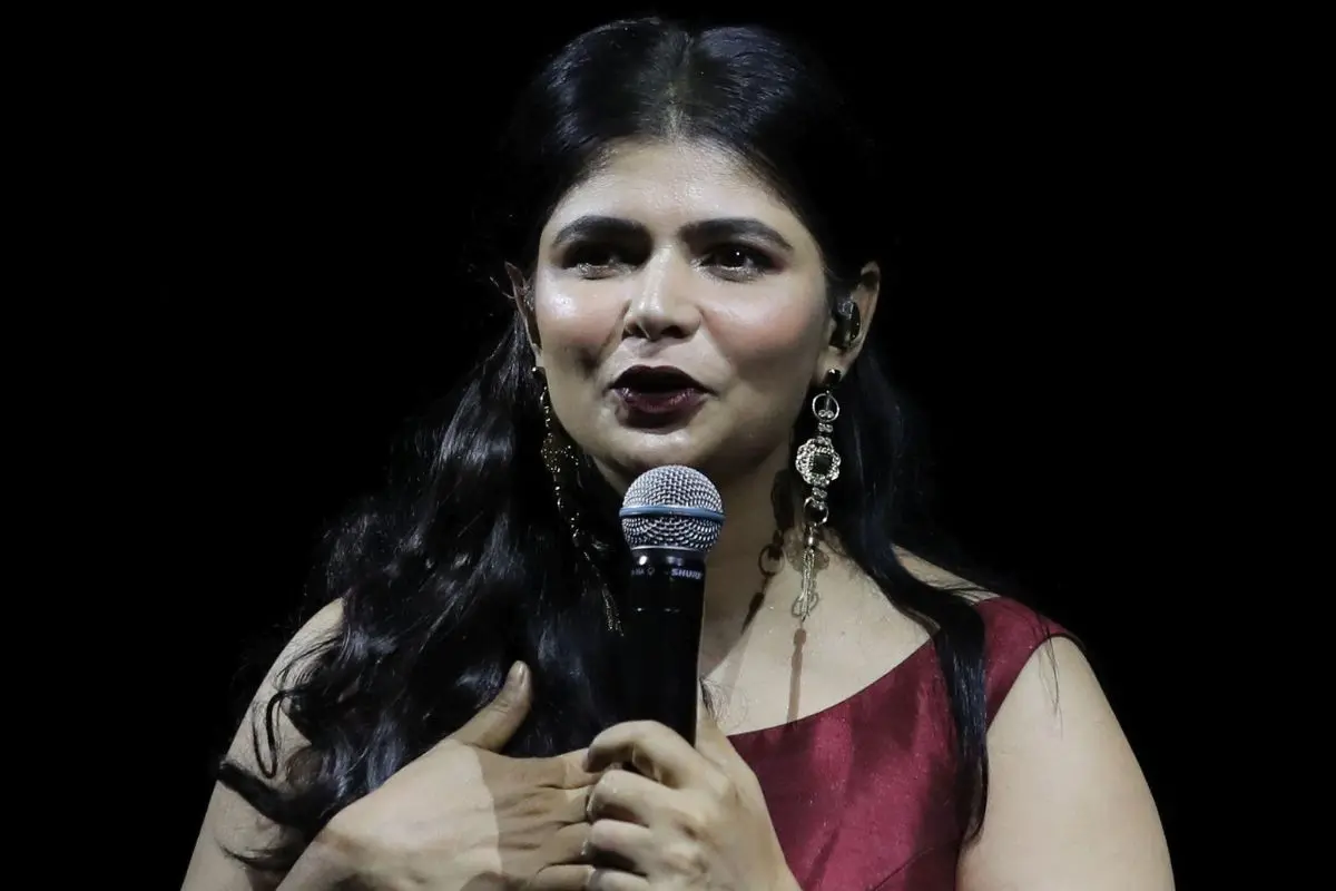 Singer Chinmayi Sripada performing at Mavelicuz 2025, Kozhikode's official Onam extravaganza. Representative photo: MBI