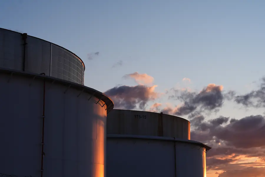 Crude oil storage tanks