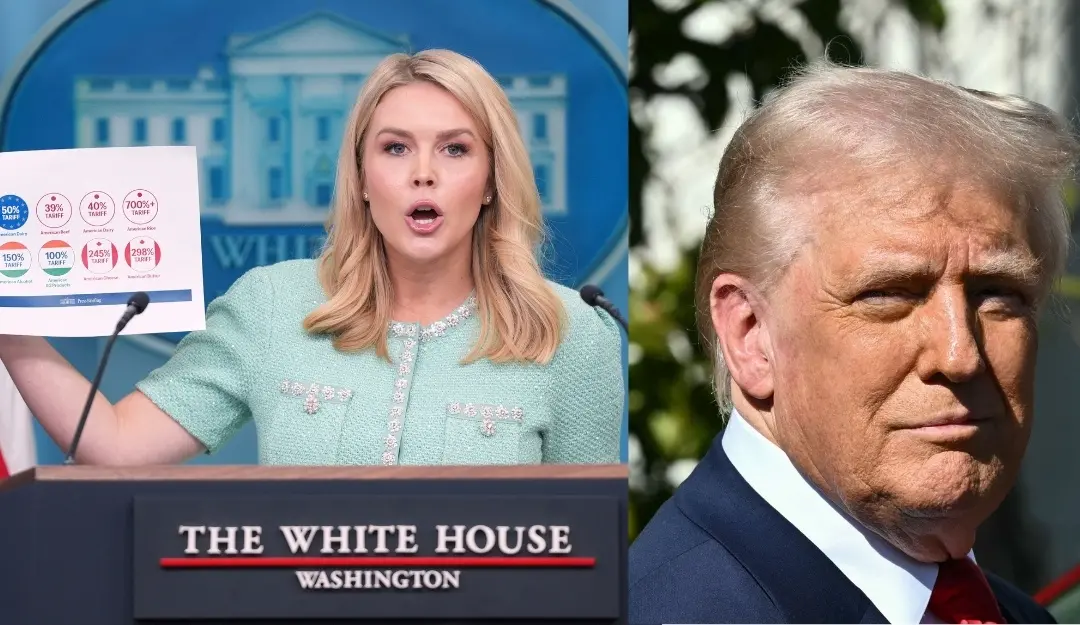 White House press secretary Karoline Leavitt and US President Donald Trump. | Photo: AP