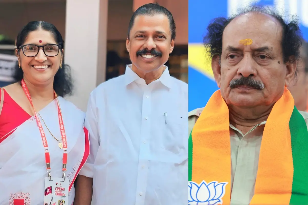 പി.കെ ശ്യാമള, എം.വി ഗോവിന്ദൻ, സി.കെ പത്മനാഭൻ | Photo: facebook.com/P.K.Shayamala.Teacher, Mathrubhumi