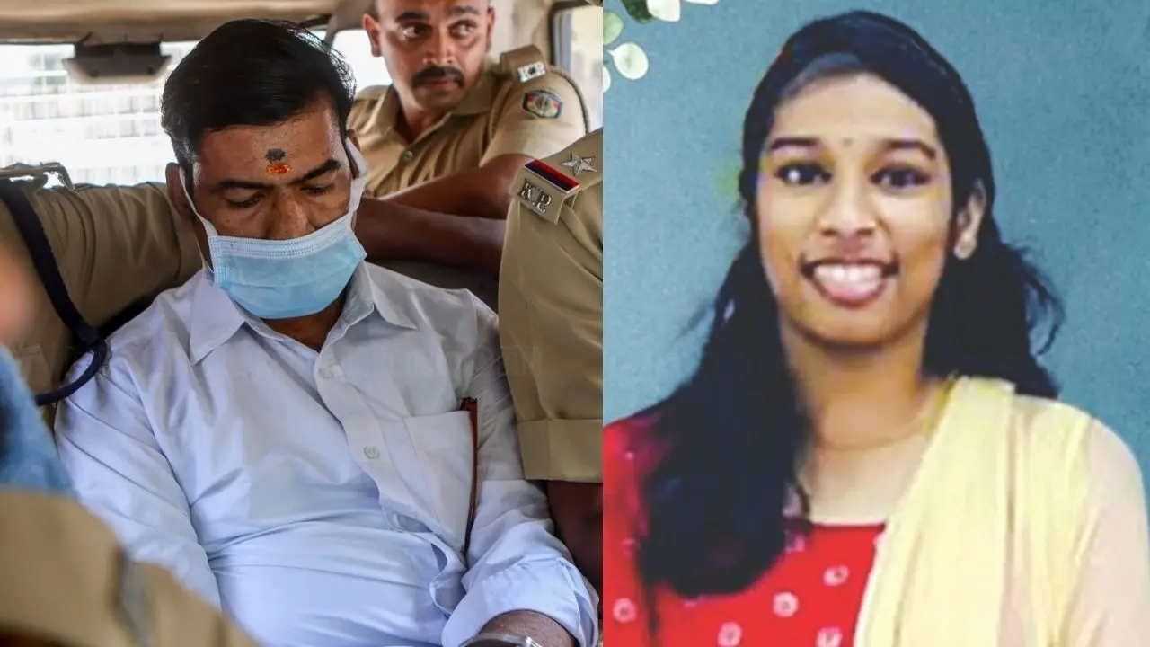 കൊട്ടാരക്കര താലൂക്ക് ആശുപത്രിയിലെ ഡോക്ടർ വന്ദനാ ദാസിനെ കുത്തിക്കൊലപ്പെടുത്തിയ കേസിലെ പ്രതി സന്ദീപിനെ വിധി പറഞ്ഞശേഷം ജയിലിലേക്ക് കൊണ്ടുപോകുന്നു | ചിത്രം: സി.ആർ. ഗിരീഷ് കുമാർ, മാതൃഭൂമി | ഡോ. വന്ദന ദാസ് (ഫയൽചിത്രം)