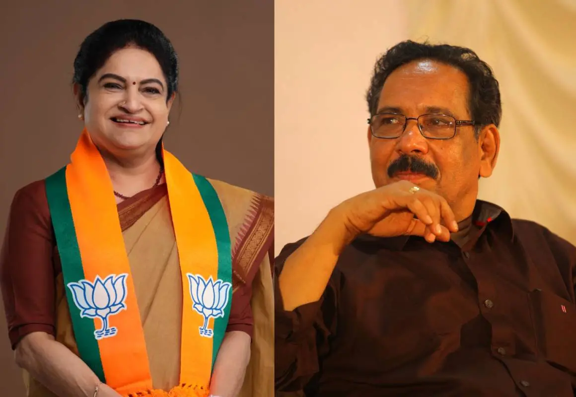 പത്മജ വേണുഗോപാൽ, ആലങ്കോട് ലീലാകൃഷ്ണൻ | PHOTO: MATHRUBHUMI