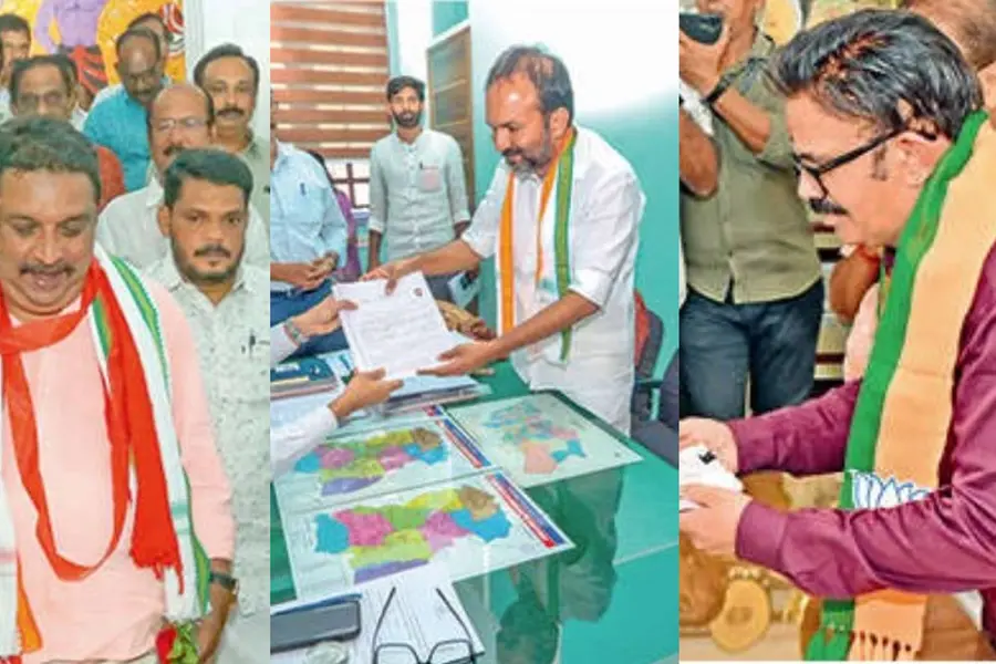 കൊല്ലത്തെ വിവിധ മണ്ഡലങ്ങളിലെ പത്രികാസമർപ്പണം ഉഷാറാക്കി സ്ഥാനാർഥികൾ