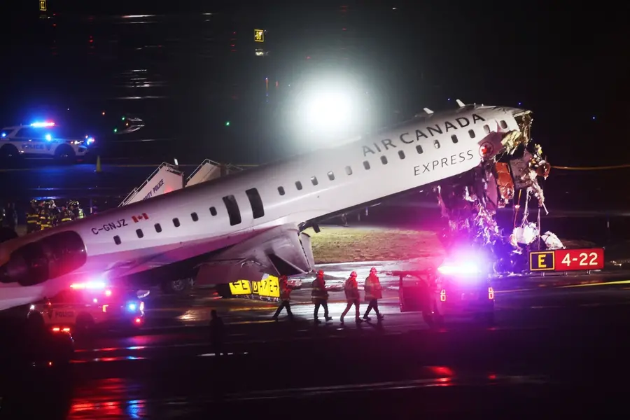 Air Canada plane collides with fire truck at New York’s LaGuardia ...
