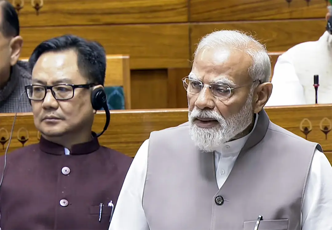 പ്രധാനമന്ത്രി ലോക്സഭയില് സംസാരിക്കുന്നു | Photo: Sansad TV/ANI Video Grab