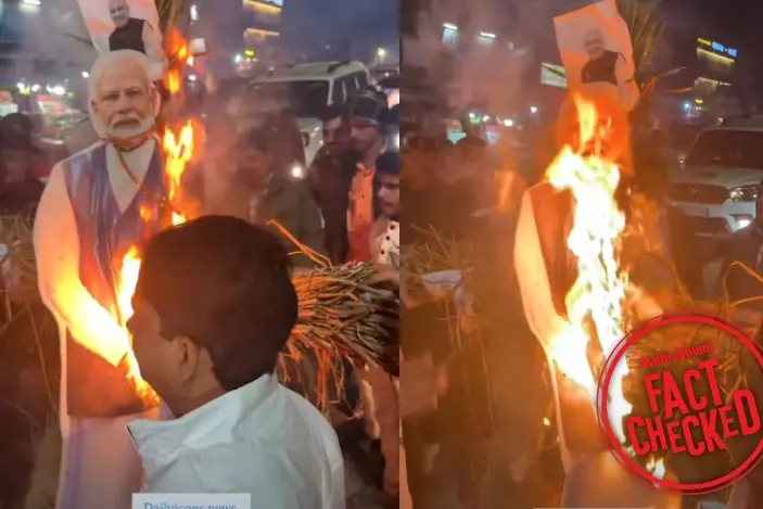 ഇസ്രായേൽ-ഇറാൻ സംഘർഷം: കേന്ദ്ര നിലപാടിനെതിരെ പ്രതിഷേധിച്ച് മോദിയുടെ കോലം കത്തിച്ചോ?
