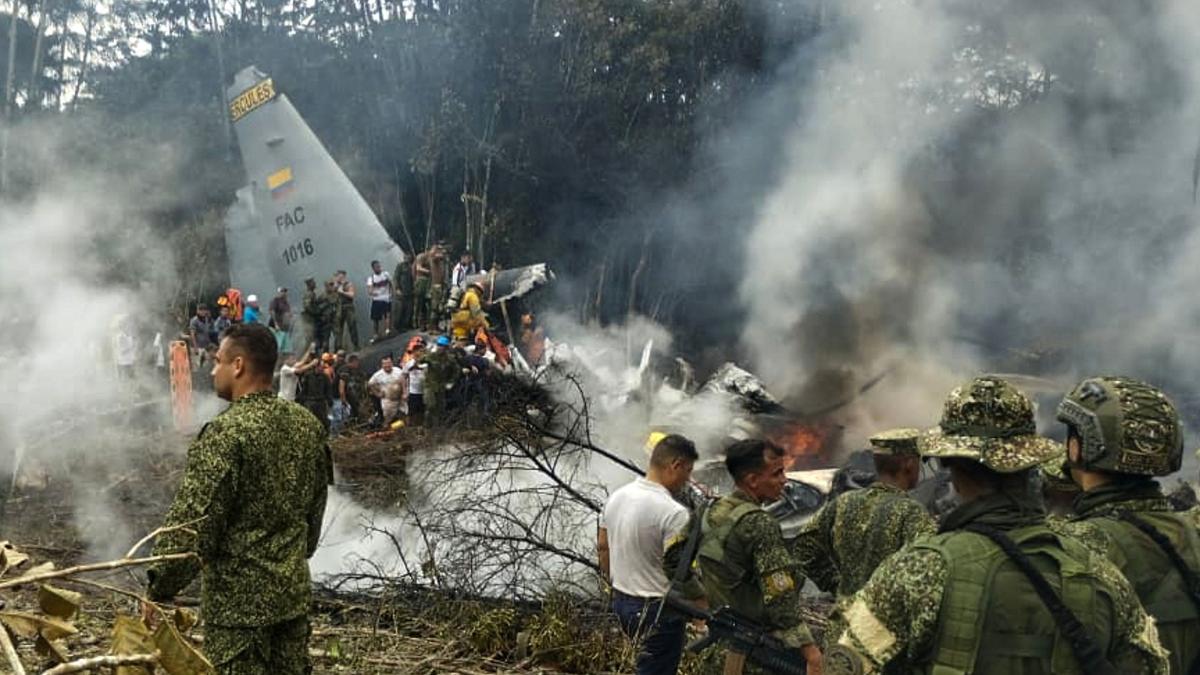 Colombia military plane crash: At least 66 dead after C-130 Hercules goes down in Amazon jungle
