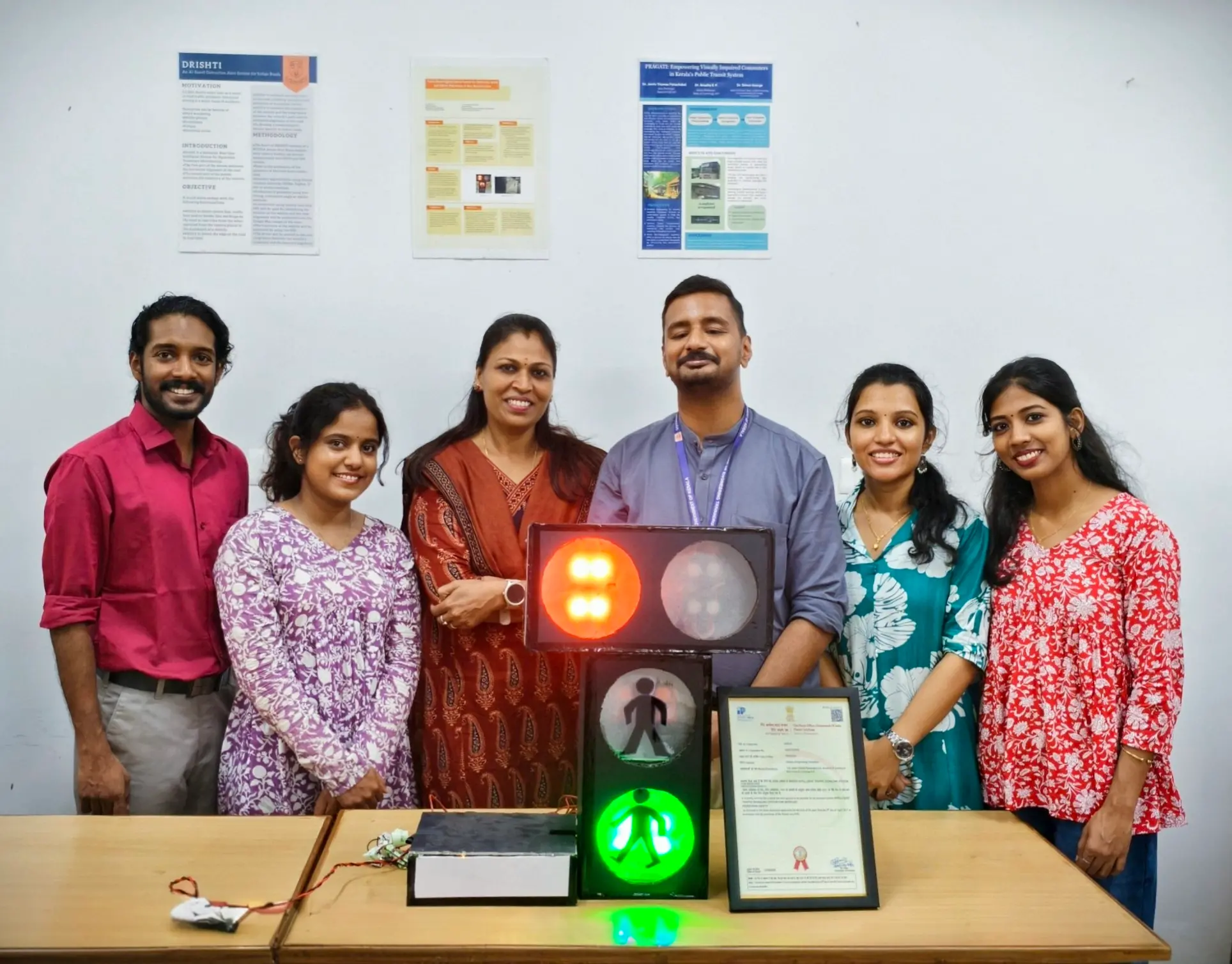 The research team from the College of Engineering Trivandrum (CET) behind Intelligent Traffic Signalling System for Improved Pedestrian Safety