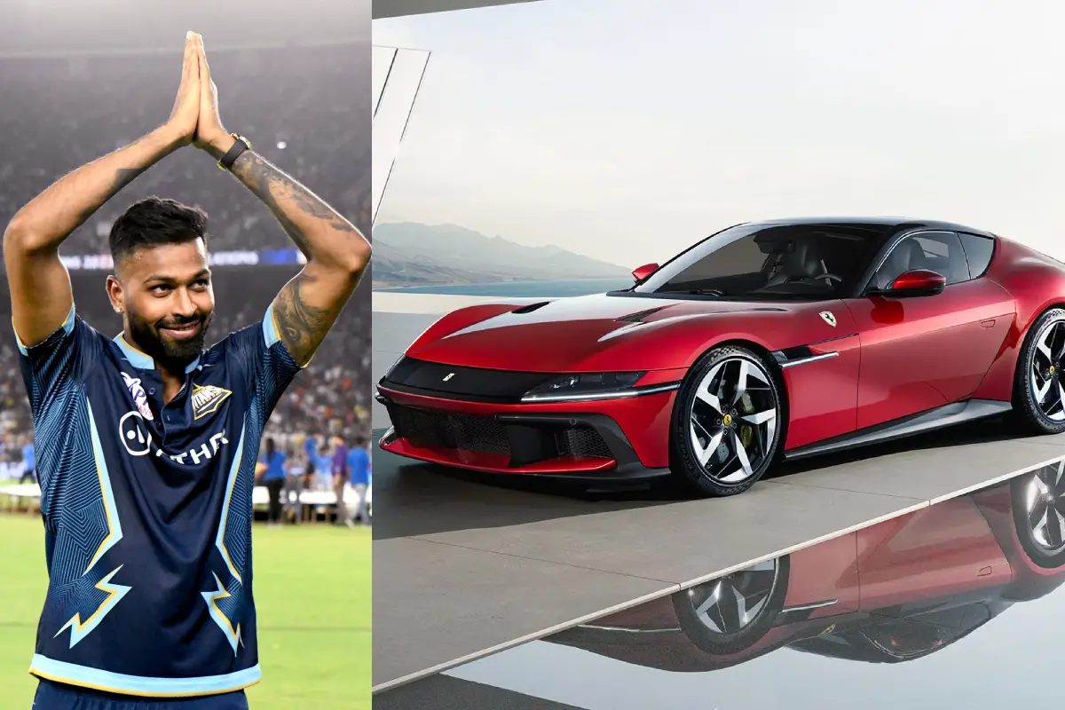 ഫെരാരി 12 സിലിന്ഡ്രി, ഹാര്ദിക് പാണ്ഡ്യ | Photo: Ferrari, ANI