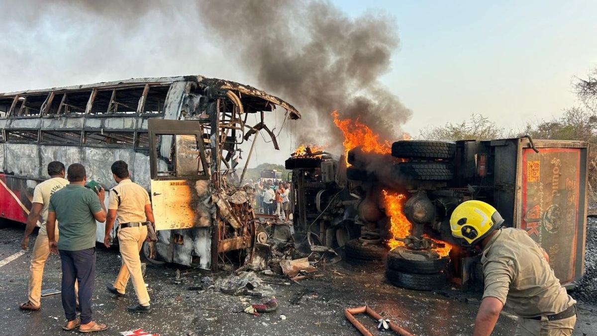 Andhra bus fire tragedy: Govt announces ₹5 lakh ex gratia for victims’ families