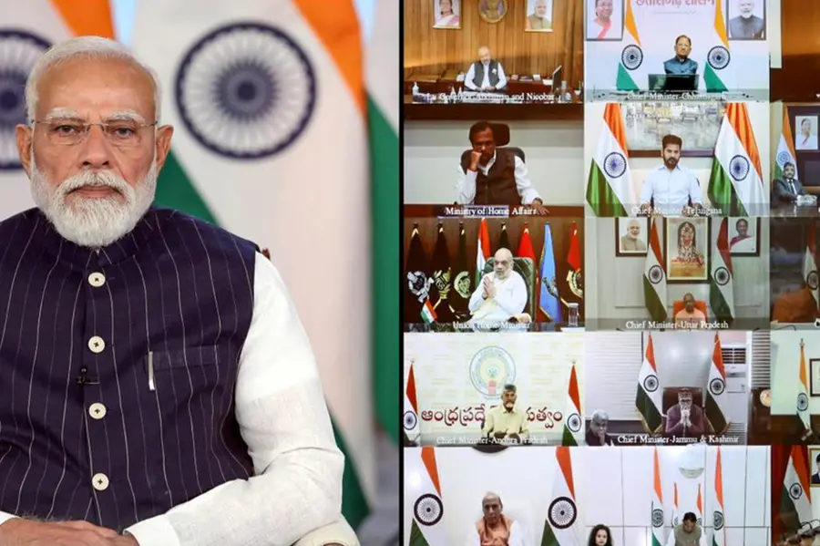 Prime Minister Narendra Modi chairs a virtual meeting with CMs, on West Asia