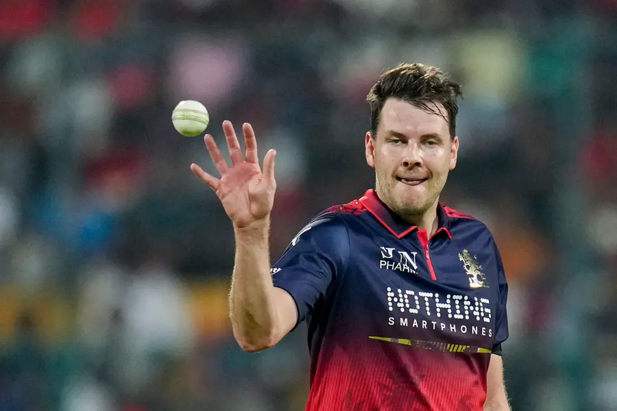 Royal Challengers Bengaluru's Jacob Duffy during an Indian Premier League (IPL) 2026 T20 cricket match