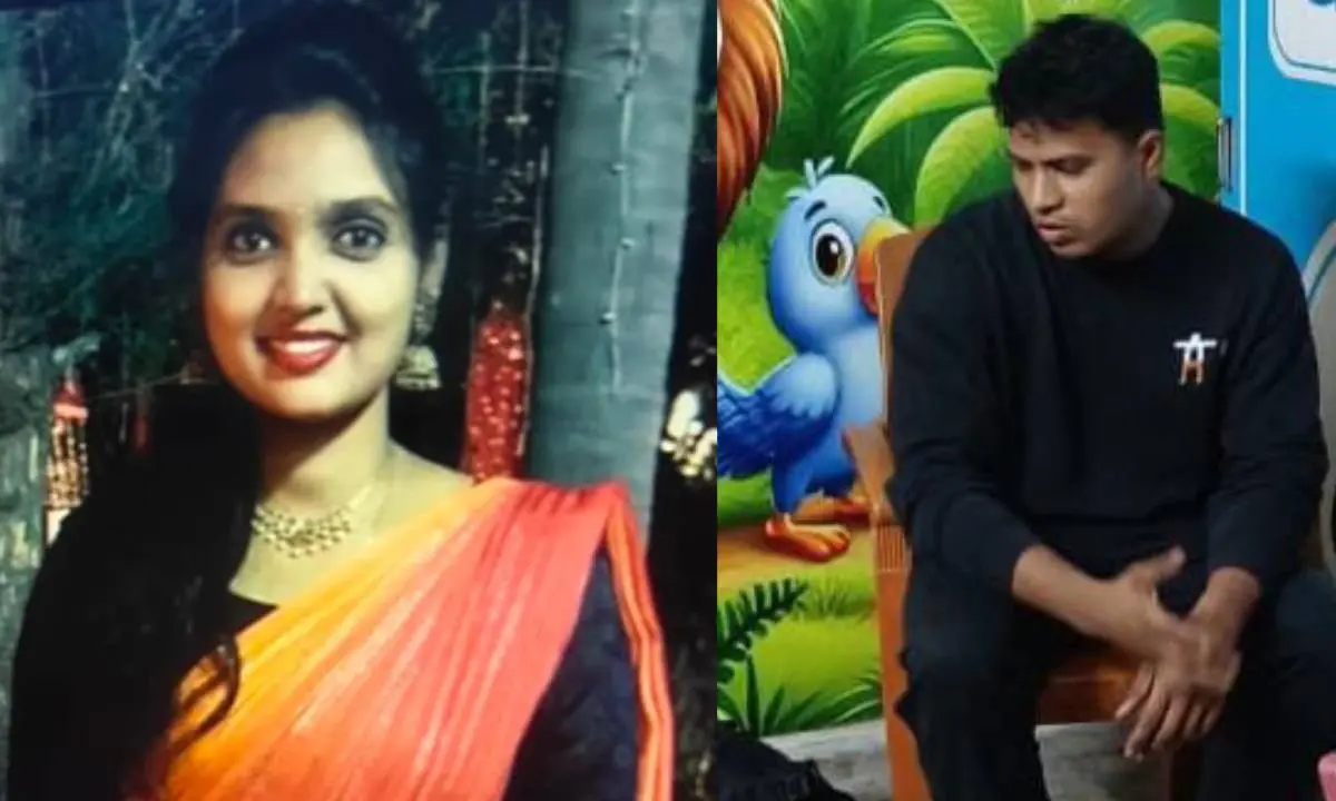 കൊല്ലപ്പെട്ട മൗനികയും പ്രതി രവീന്ദ്രയും