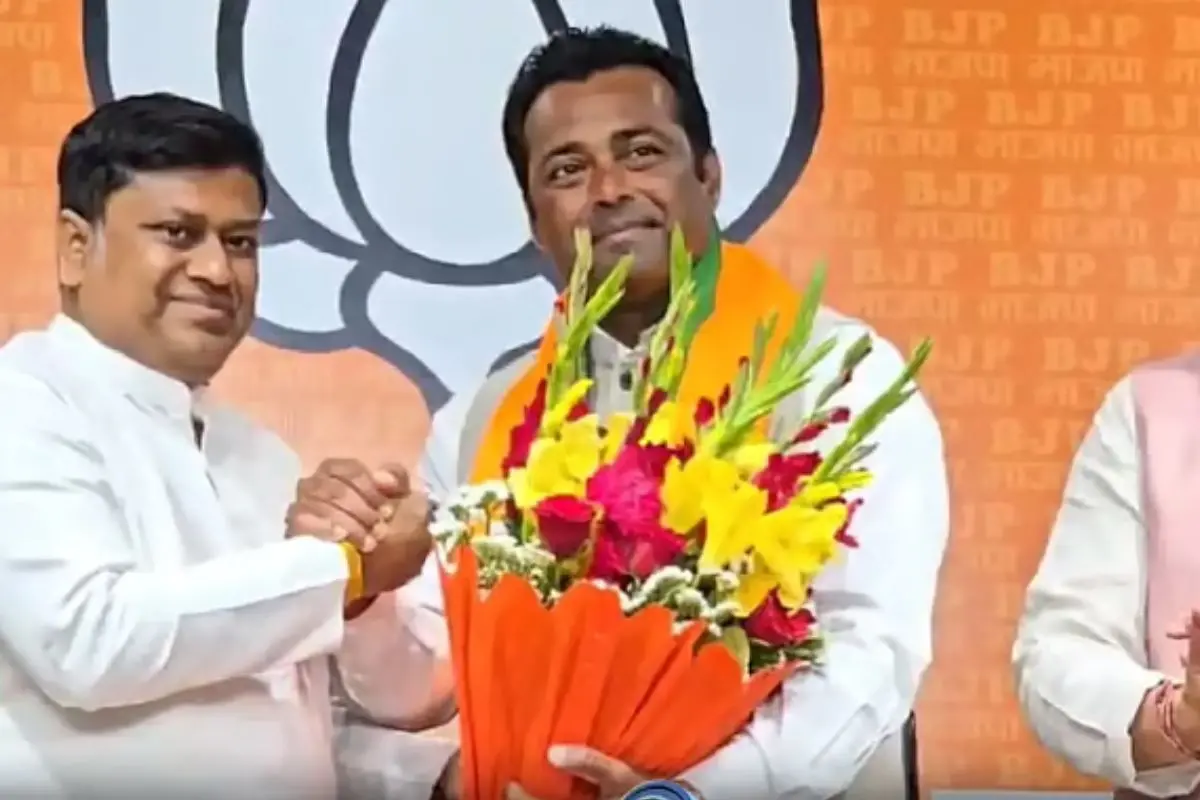 Leander Paes joins the BJP in New Delhi, greeted by party leaders as he begins his new political innings ahead of the West Bengal elections. (Screengrab: X)