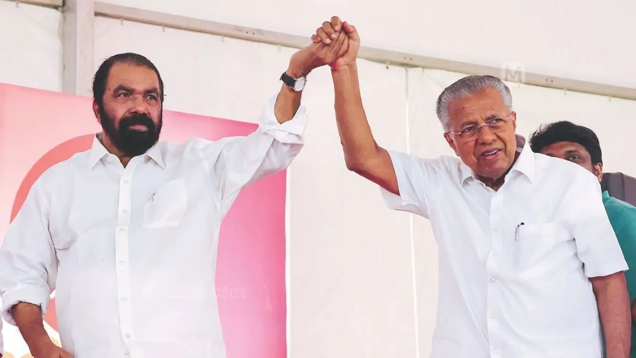 നേമം മണ്ഡലം എൽ.ഡി.എഫ്. തിരഞ്ഞെടുപ്പ് പൊതുയോഗത്തിൽ മുഖ്യമന്ത്രി പിണറായി വിജയനും സ്ഥാനാർഥി വി. ശിവൻകുട്ടിയും