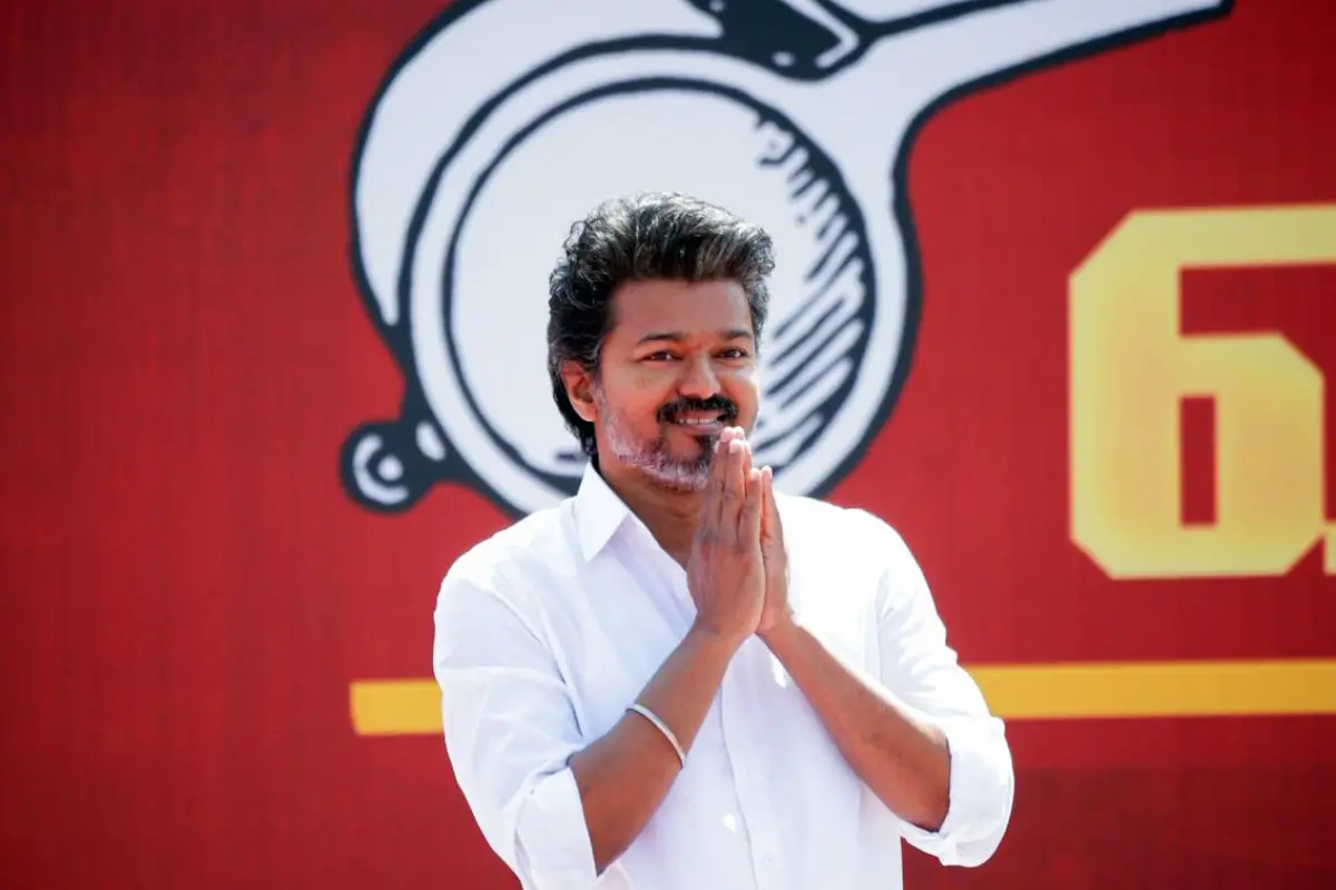 Tamilaga Vettri Kazhagam (TVK) President and actor Vijay.| Photo: ANI