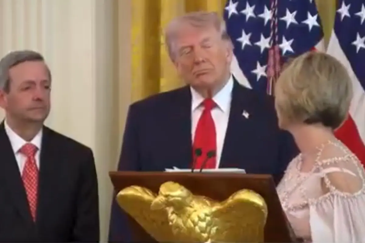Donald Trump speaks at the White House Easter event. Screengrab: X