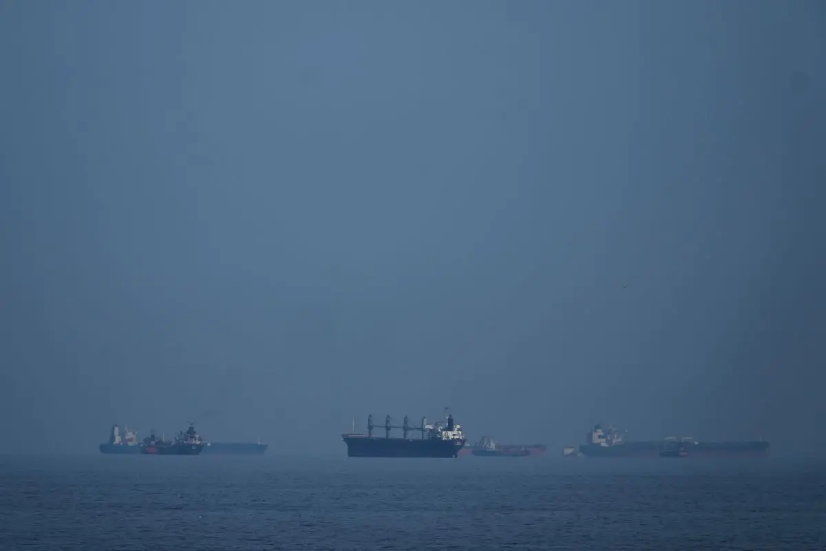 Oil tankers and cargo ships line up in the Strait of Hormuz as seen from Mina Al Fajer, United Arab Emirates, Wednesday, March 11, 2026 (Photo: AP)