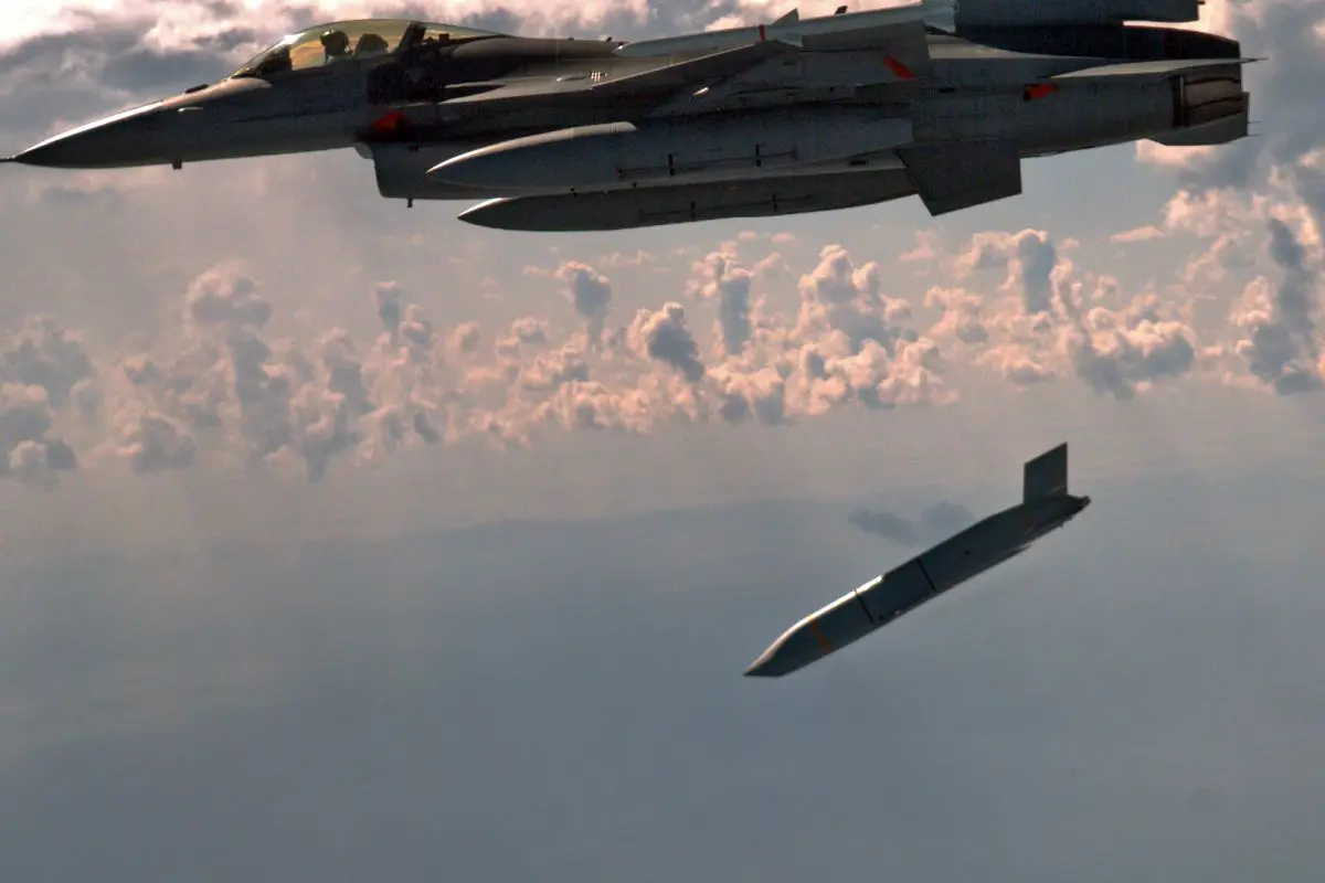 File photo of a Joint Air-to-Surface Standoff Missile Extended Range, or JASSM-ER, being fired. Photograph: US Air Force