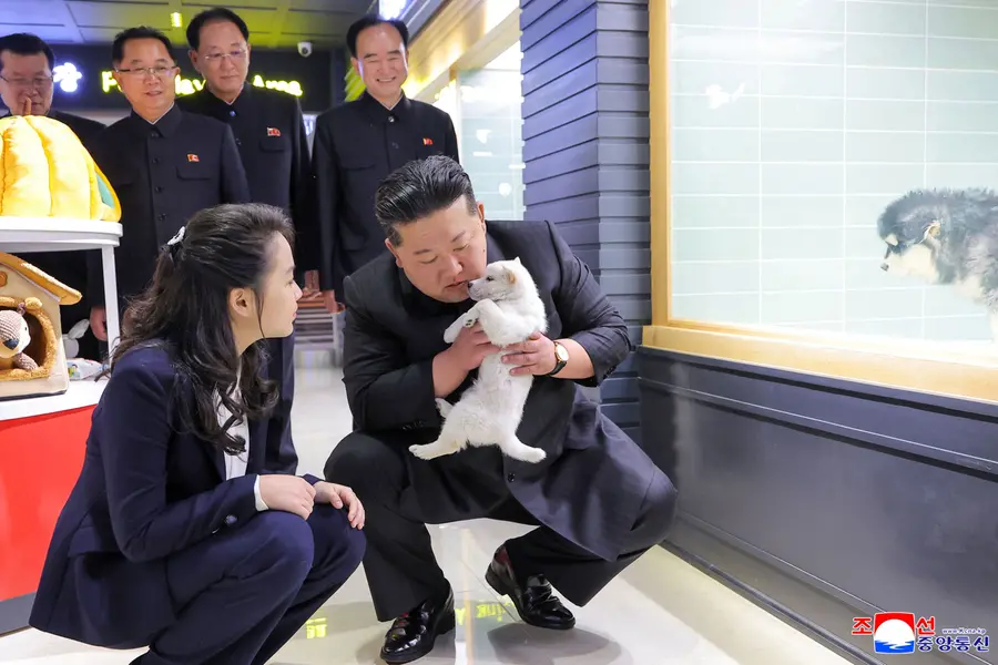 Kim Jong Un and Kim Ju Ae