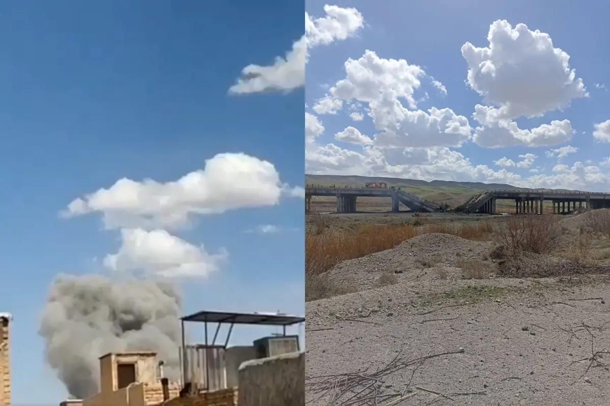 Israeli airstrikes struck the Yahya Abad railway bridge in the city of Kashan