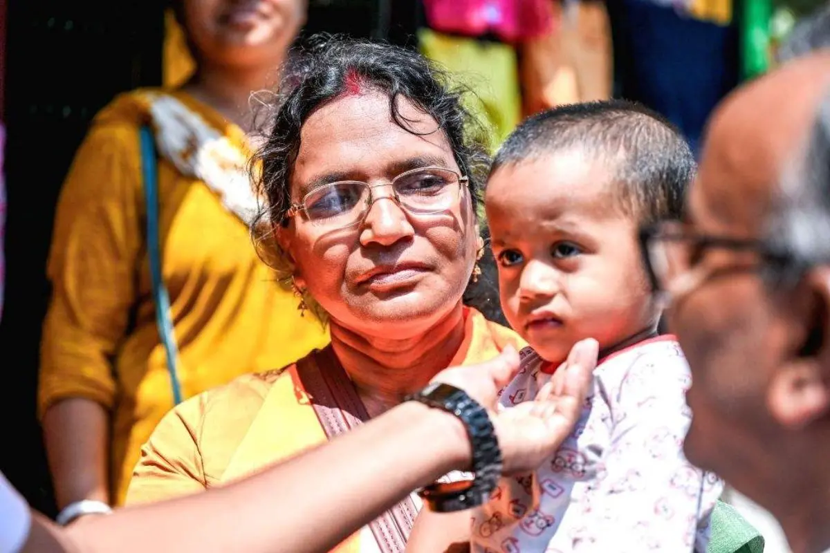 Ratna Debnath, BJP candidate from Panihati and mother of the RG Kar victim, during an election campaign. (Photo: X)