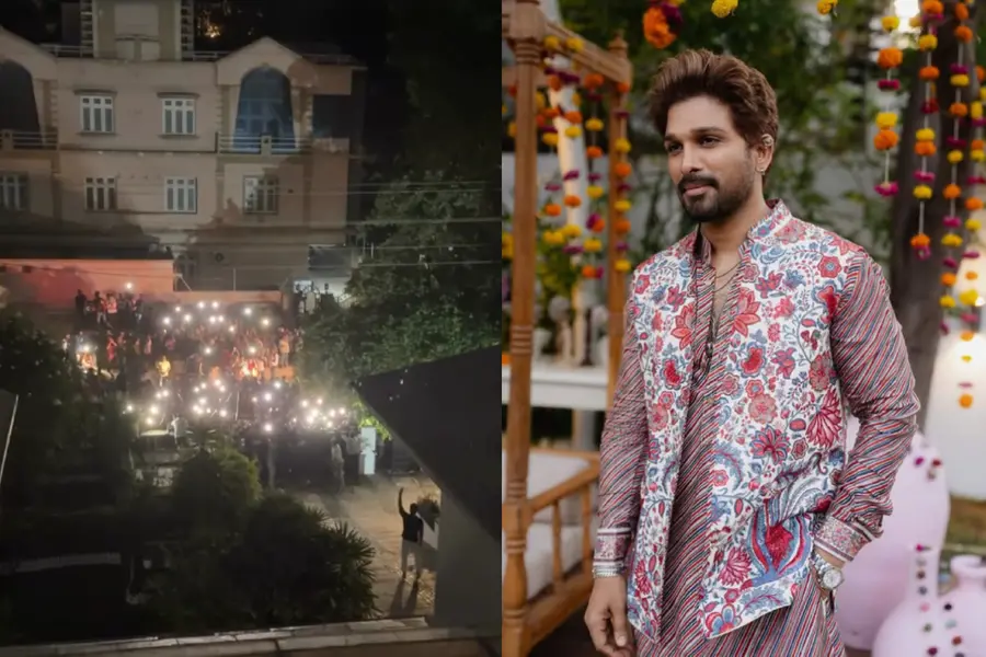 അല്ലു അർജുന്റെ വീടിനുമുന്നിൽ തടിച്ചുകൂടി ആരാധകർ, അർധരാത്രിയിലും ആഘോഷം; 44-ാം ജന്മദിനം കൊണ്ടാടി താരം