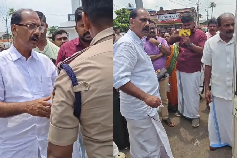 '35 വർഷമായി പണി തുടങ്ങിയിട്ട്, DGPയുടെ മുകളിലാ എന്റെ റാങ്ക്'; പോലീസിനോട് തട്ടിക്കയറി എംഎൽഎ