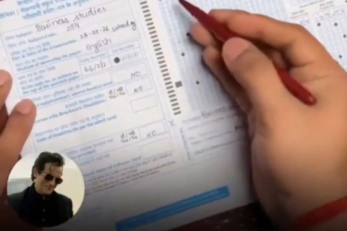 Student turns Business Studies exam into a cinematic act, writing Dhurandhar-style dialogues instead of answers. (Screengrab: X video)