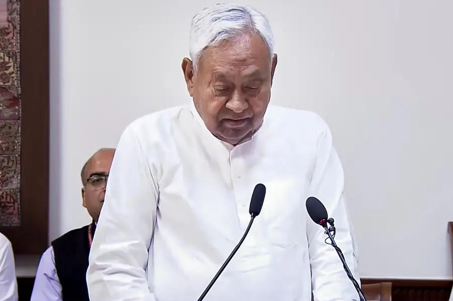 Nitish Kumar takes oath as a Rajya Sabha member