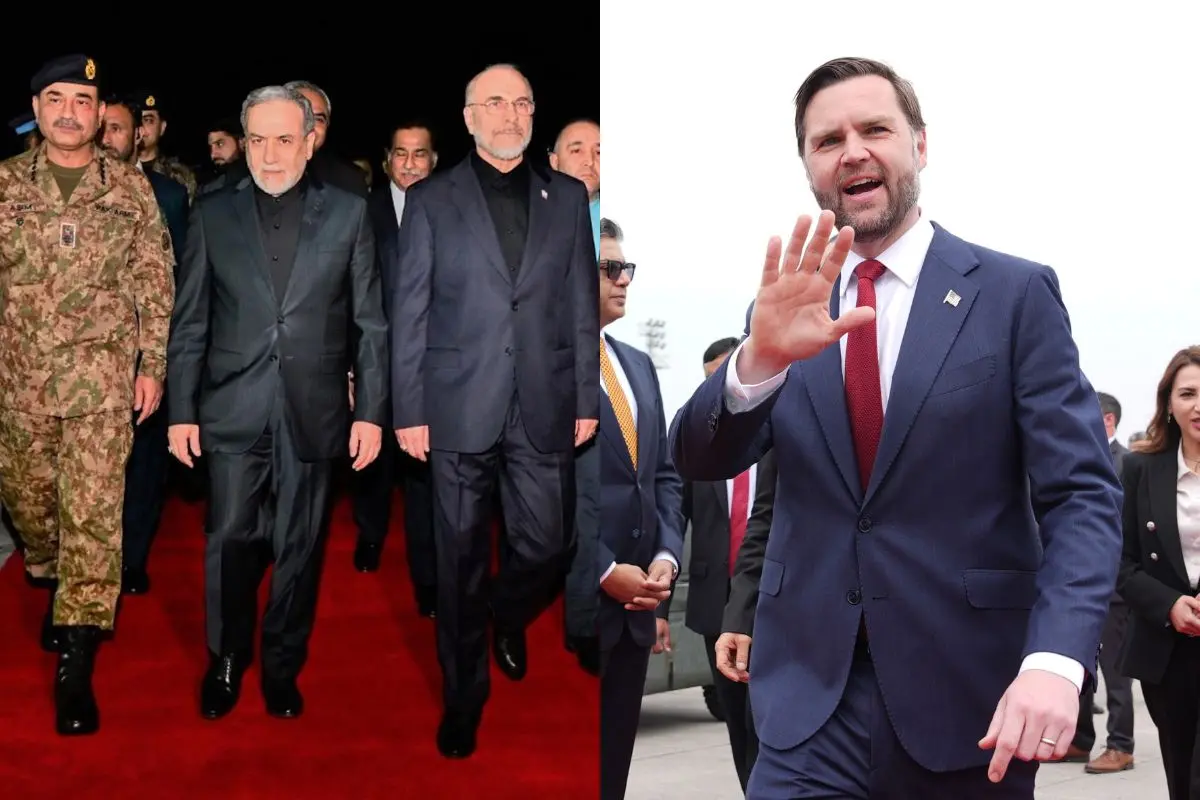 Pakistan Army Chief Field Marshal Gen Asim Munir, Iran's Foreign Minister Abbas Araghchi and Parliament Speaker Mohammad Bagher Qalibaf, JD Vance | Photo: AP