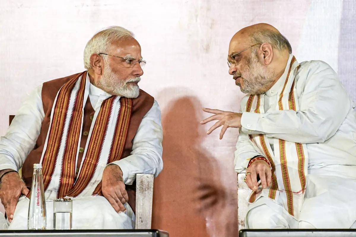 File: PM Modi in a conversation with Union Home Minister Amit Shah | Photo: ANI