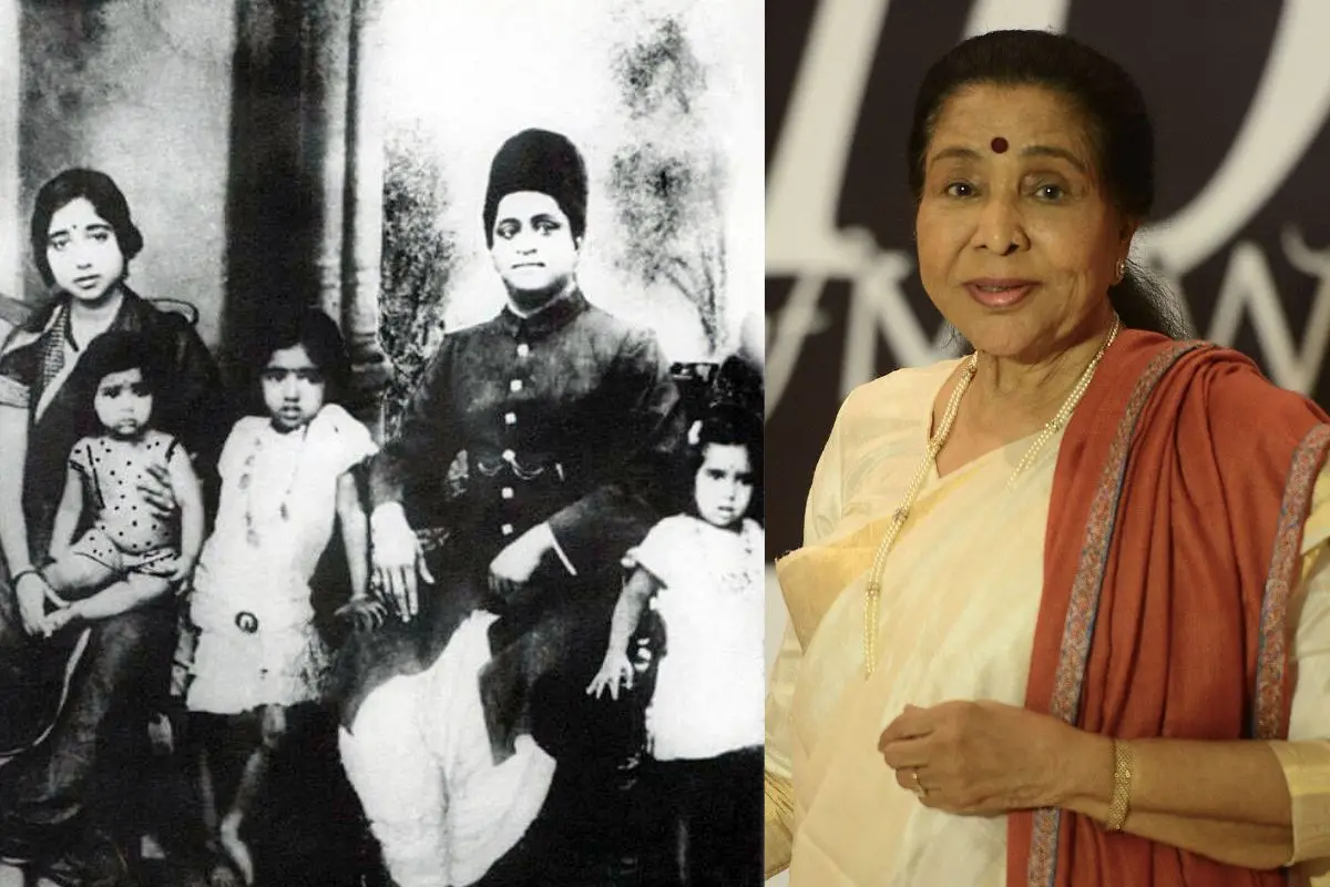File Photo of legendary singer Lata Mangeshkar (C) with her father Master Dinanath Mangeshkar, mother Shevanti and sisters Asha Bhosle (mother's lap) and Meena (R) in a group picture, who passed away at the age of 92 on Sunday,  Asha Bhosle (Photo: PTI)