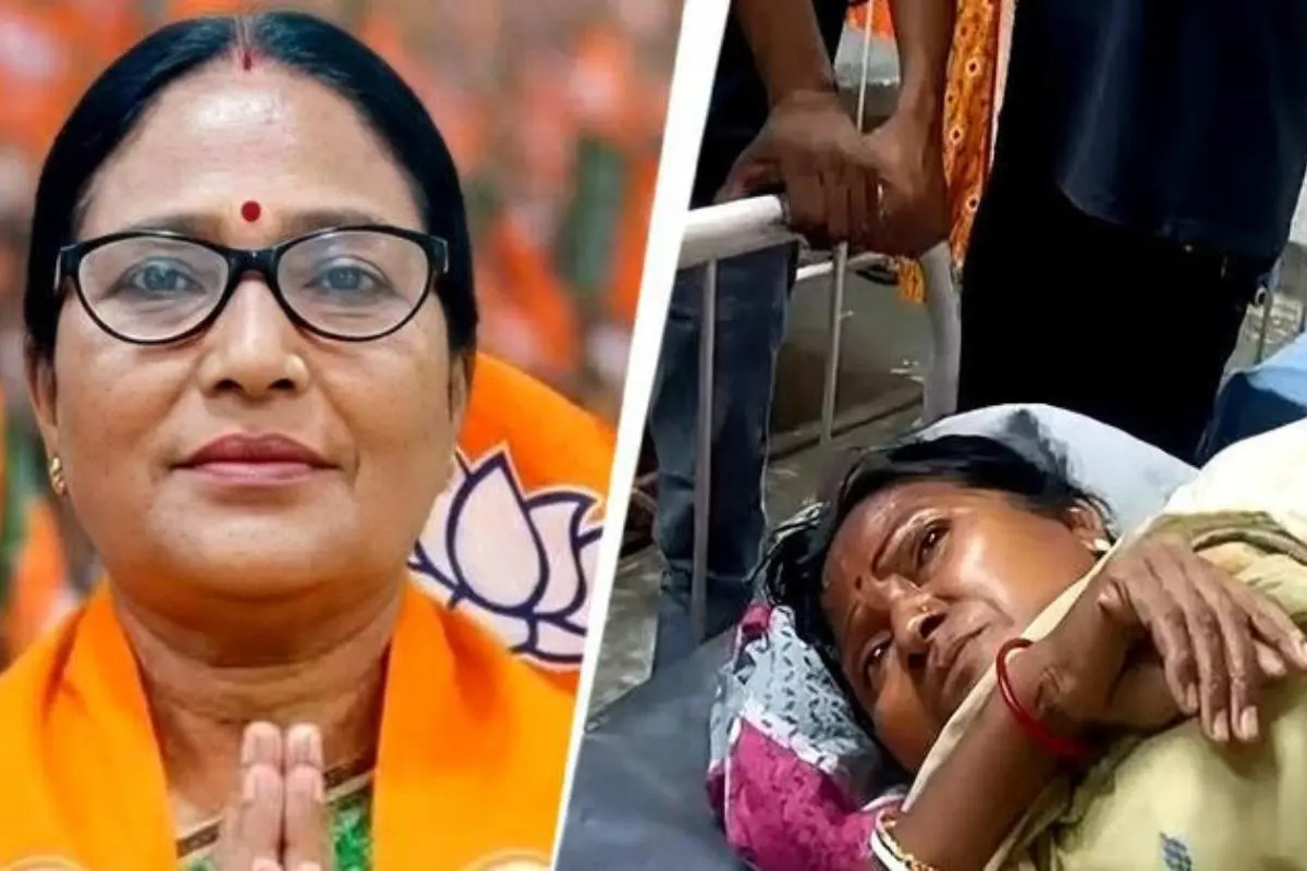 Injured BJP candidate Sabitri Barman (R) after an alleged political clash in Sitalkuchi ahead of Bengal polls 2026. (Screengrab: X video)