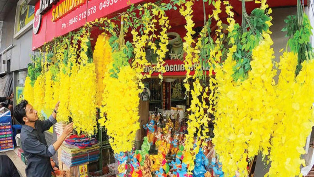Artificial ‘Kanikonnas’ are becoming a Vishu staple in Kerala markets
