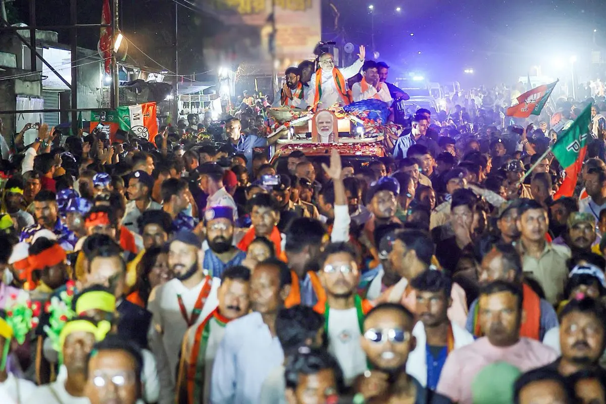 Union Home Minister Amit Shah during an election campaign in West Bengal. (@AmitShah X/ANI Photo)