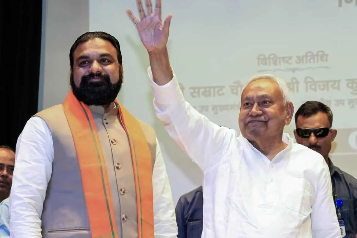 സാമ്രാട്ട് ചൗധരിയും നിതീഷ് കുമാറും | ഫയല്ചിത്രം | ഫോട്ടോ: എഎന്ഐ