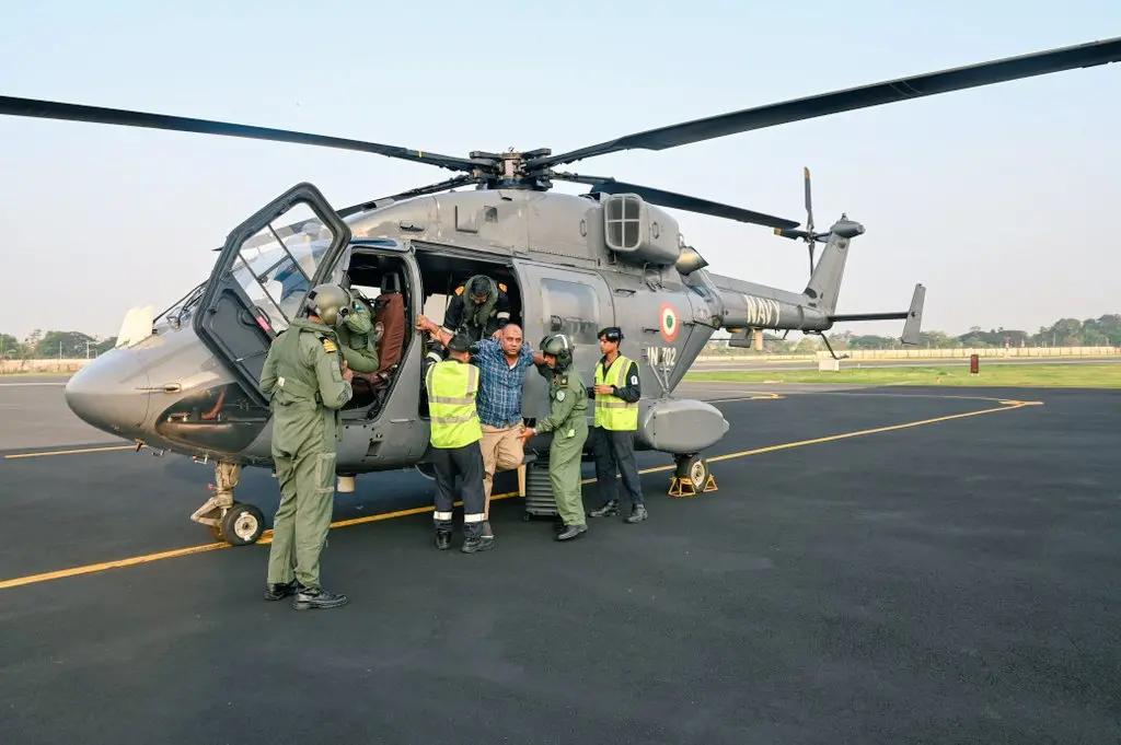 Man rescued from Oil Rig Greatdrill Chhaya, located 110 km off the coast of Kochi