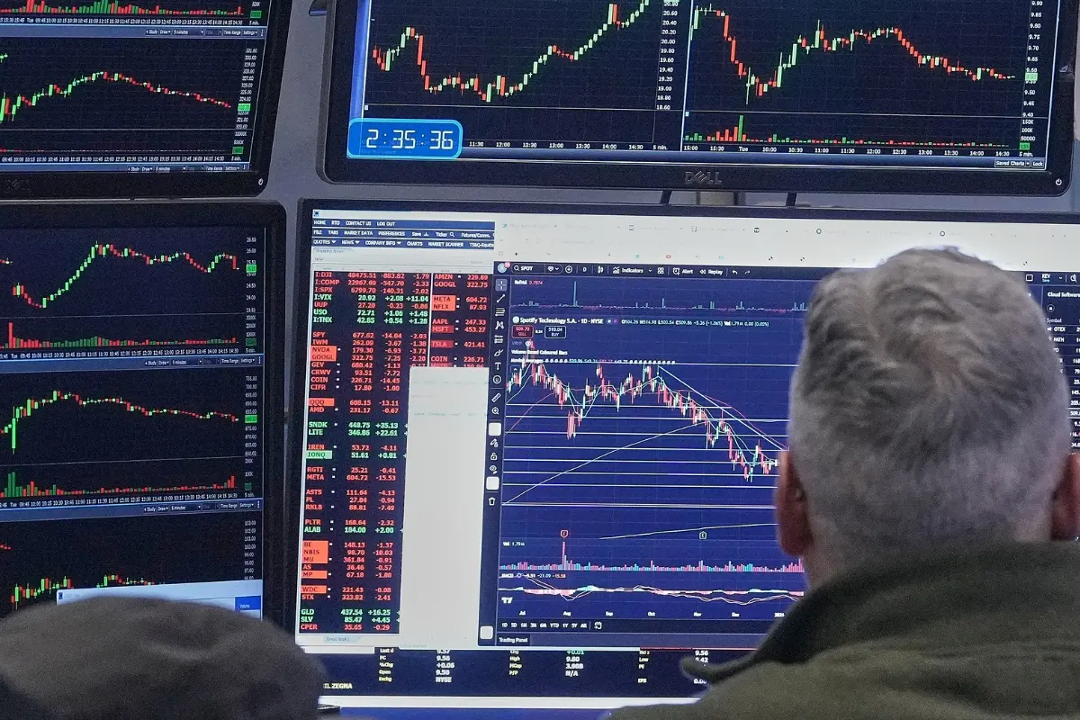 File: A trader watches his monitors as he works on the floor of the New York Stock Exchange | Photo: AP