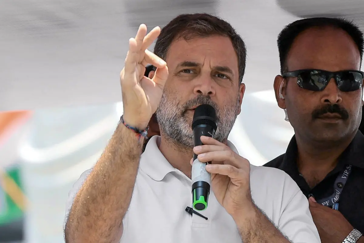 Lok Sabha LoP Rahul Gandhi speaks during a public rally | Photo: ANI
