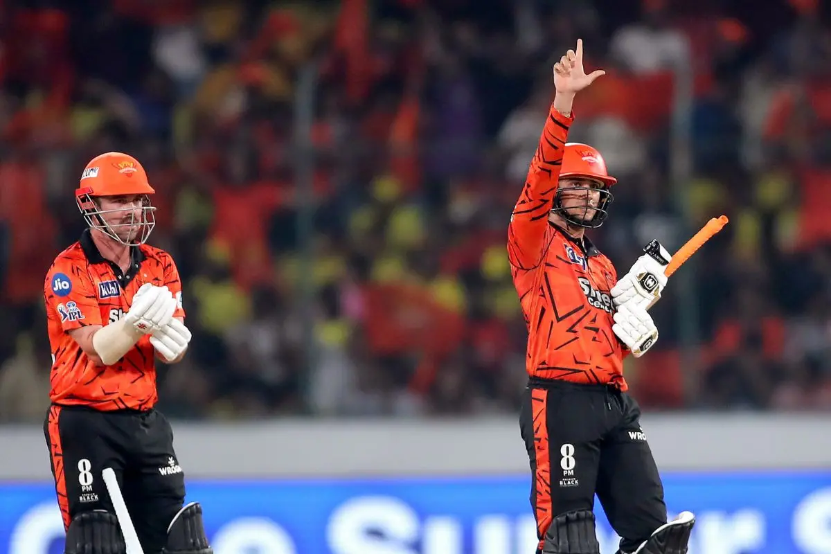 Sunrisers Hyderabad's Abhishek Sharma celebrates his half-century during the Indian Premier League 2026 match against Chennai Super Kings at Rajiv Gandhi International Stadium, in Hyderabad on Saturday. (ANI Photo)