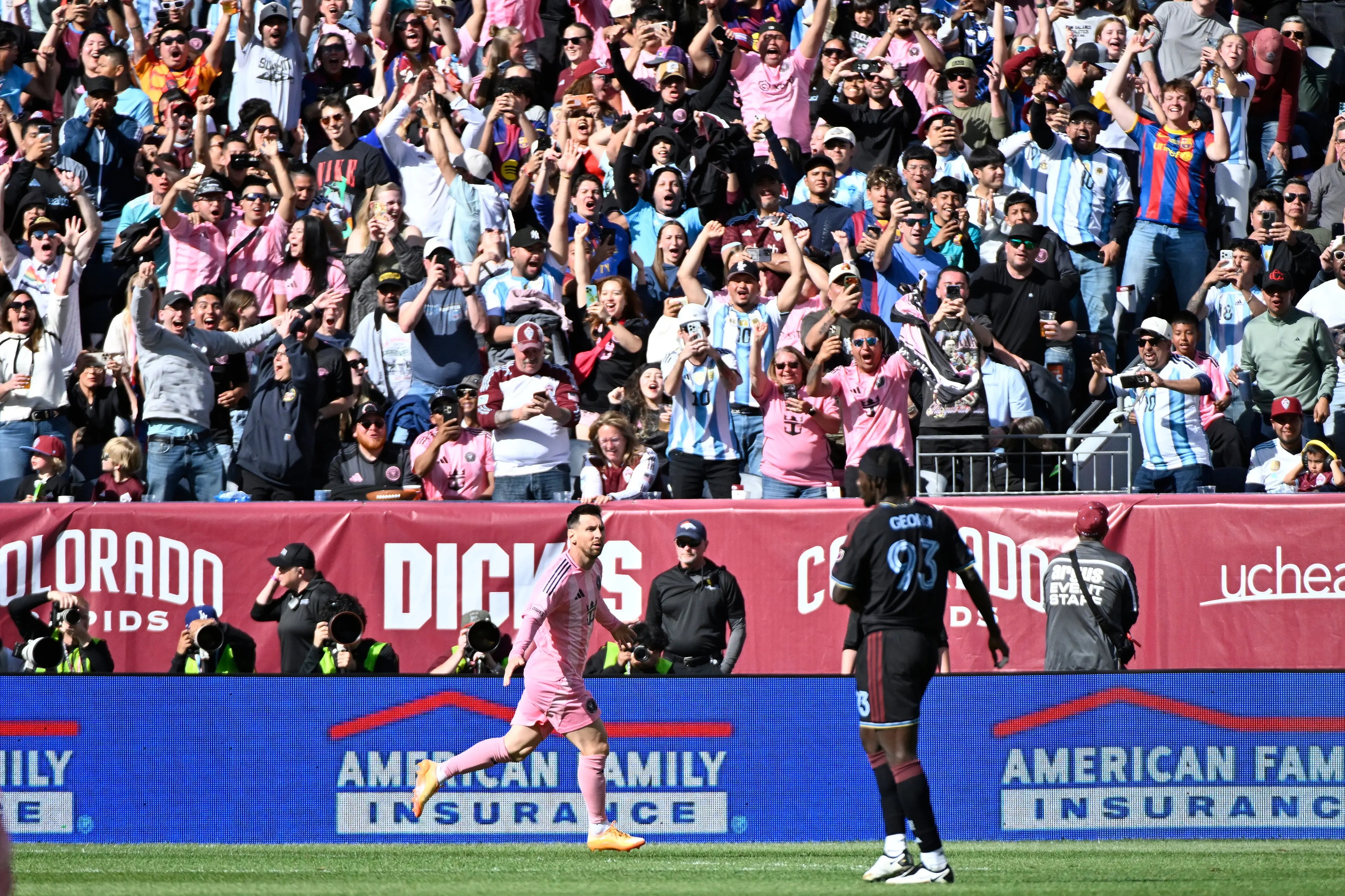 Inter Miami forward Lionel Messi celebrates after scoring a goal | AP