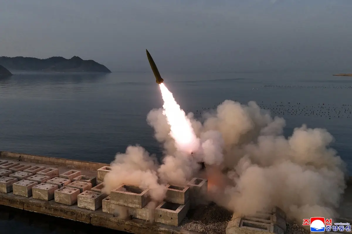 This picture taken on April 19, 2026 and released by North Korea's official Korean Central News Agency (KCNA) on April 20, 2026 shows the test-fire of a ballistic missile at an undisclosed location in North Korea | Photo: AFP