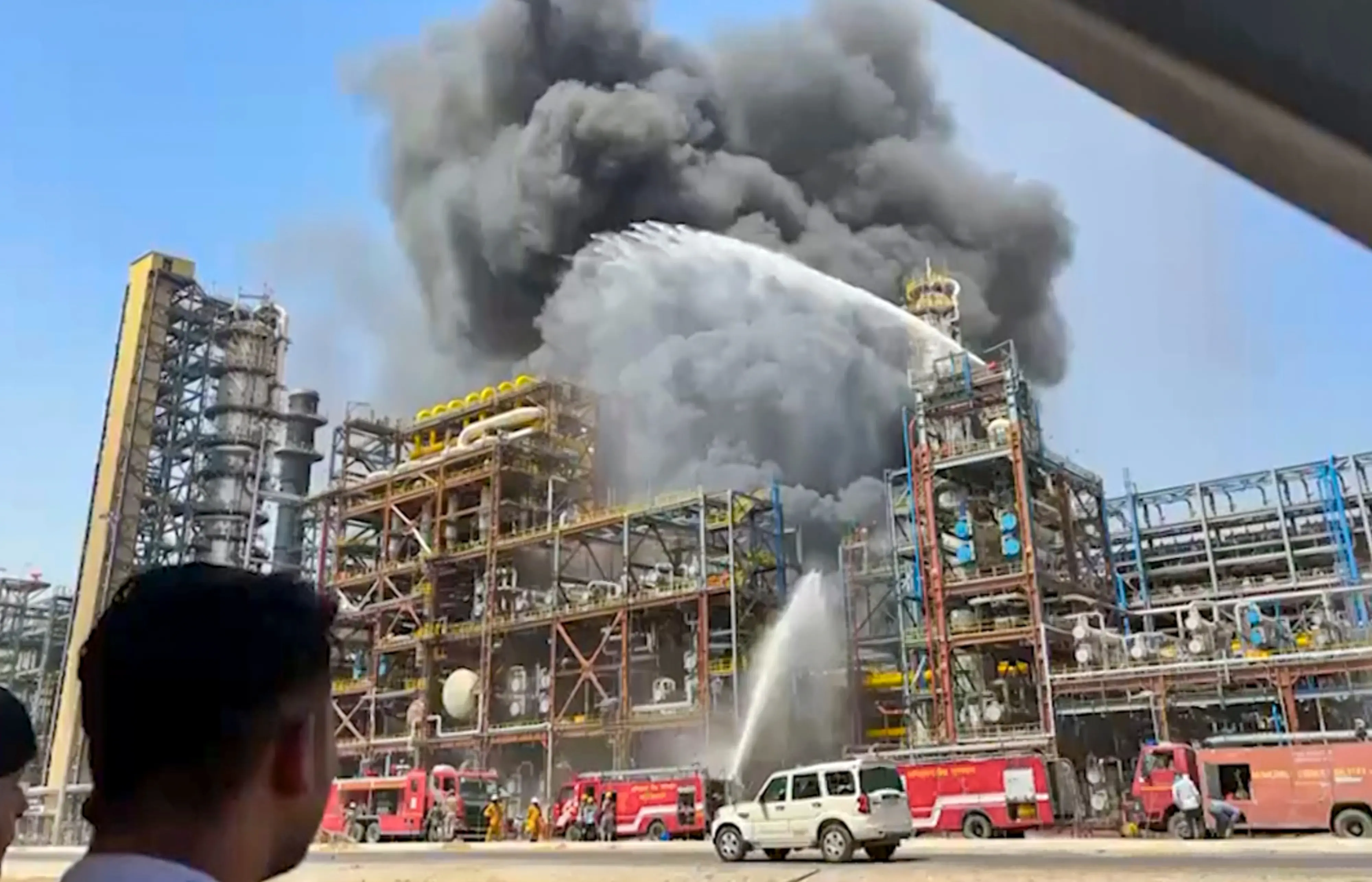 A fire broke out at the HPCL Pachpadra Refinery, in Balotra, Rajasthan | Photo: PTI